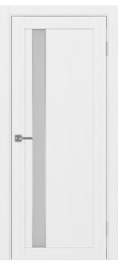 Межкомнатная дверь Турин_528AПС.121 молдинг алюм.хром.60  Белый лёд
