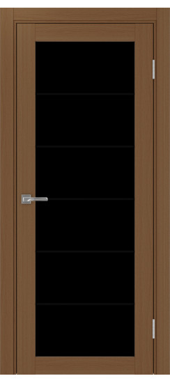 Межкомнатная дверь Турин_501АСС.2 молдинг алюм.чёрн.30  Орех NL