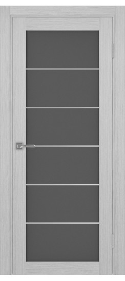 Межкомнатная дверь Турин_501АСС.2 молдинг алюм.хром.30  Дуб серый FL