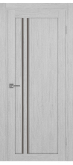 Межкомнатная дверь Турин_525АПС.121 молдинг алюм.хром.60  Дуб серый FL