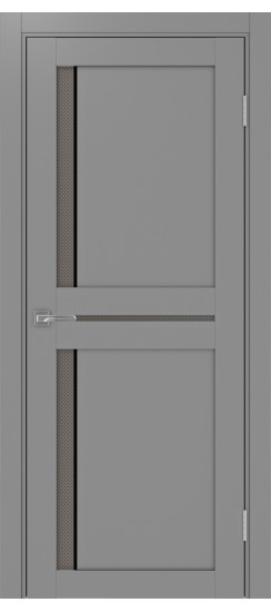 Межкомнатная дверь Турин_523АПС.221 молдинг алюм.чёрн.60  Серый