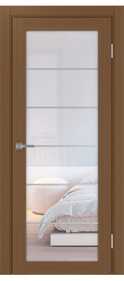 Межкомнатная дверь Турин_501АСС.2 молдинг алюм.хром.30  Орех NL