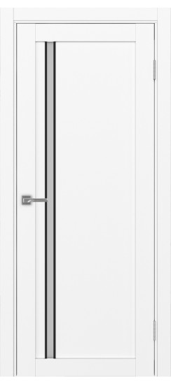 Межкомнатная дверь Турин_527АПС.121 молдинг алюм.чёрн.35  Белый снежный