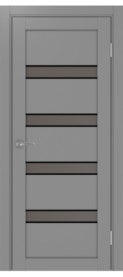 Межкомнатная дверь Турин_505AПC.12 молдинг алюм.чёрн.30  Серый