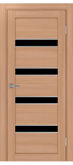 Межкомнатная дверь Турин_505AПC.12 молдинг алюм.хром.30  Ясень тёмный