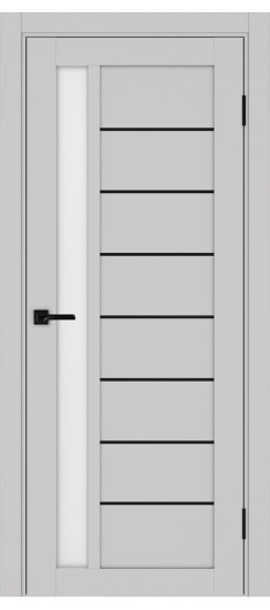 Межкомнатная дверь Турин_554АПП.21 молдинг алюм.чёрн.60  Пепельный