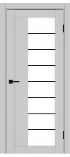 Межкомнатная дверь Турин_524АСС.22 молдинг алюм.чёрн.60  Пепельный