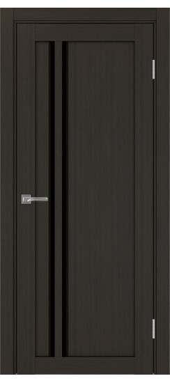 Межкомнатная дверь Турин_525АПС.121 молдинг алюм.чёрн.60  Венге FL