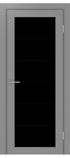 Межкомнатная дверь Турин_501АСС.2 молдинг алюм.чёрн.30  Серый
