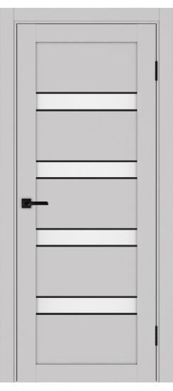 Межкомнатная дверь Турин_505AПC.12 молдинг алюм.чёрн.30  Пепельный