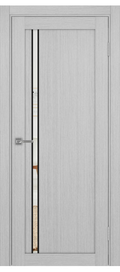 Межкомнатная дверь Турин_527АПС.121 молдинг алюм.чёрн.35  Дуб серый FL