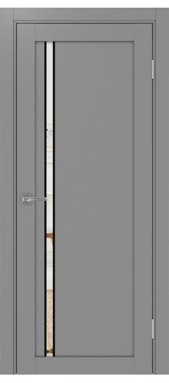 Межкомнатная дверь Турин_527АПС.121 молдинг алюм.чёрн.35  Серый