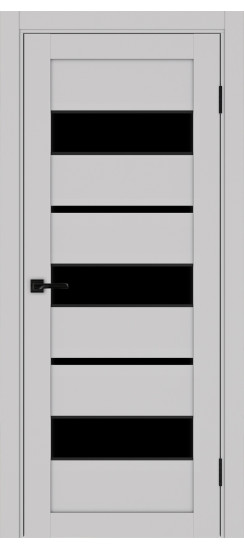 Межкомнатная дверь Турин_526АПП.122 молдинг алюм.чёрн.40  Пепельный