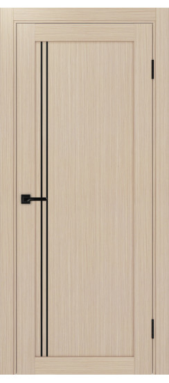 Межкомнатная дверь Турин_566АПП.111 молдинг алюм.чёрн.35  Дуб беленый FL