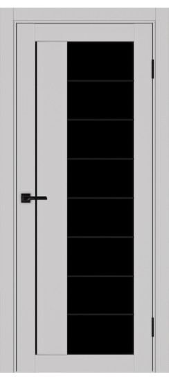 Межкомнатная дверь Турин_524АСС.22 молдинг алюм.чёрн.60  Пепельный