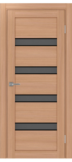 Межкомнатная дверь Турин_505AПC.12 молдинг алюм.чёрн.30  Ясень тёмный