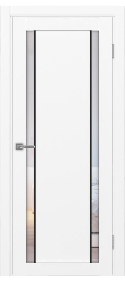 Межкомнатная дверь Турин_522АПС.212 молдинг алюм.чёрн.60  Белый снежный