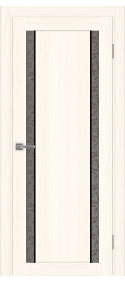 Межкомнатная дверь Турин_522АПС.212 молдинг алюм.чёрн.60  Ясень светлый