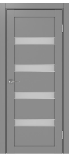 Межкомнатная дверь Турин_505AПC.12 молдинг алюм.хром.30  Серый