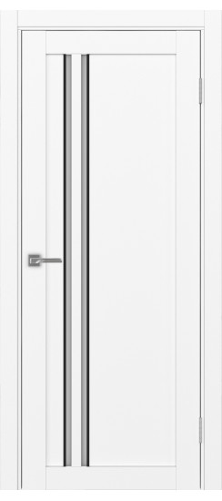 Межкомнатная дверь Турин_525АПС.121 молдинг алюм.чёрн.60  Белый снежный
