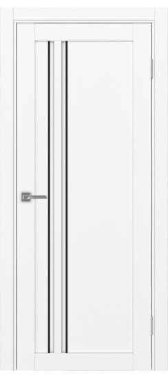Межкомнатная дверь Турин_525АПС.121 молдинг алюм.чёрн.60  Белый снежный
