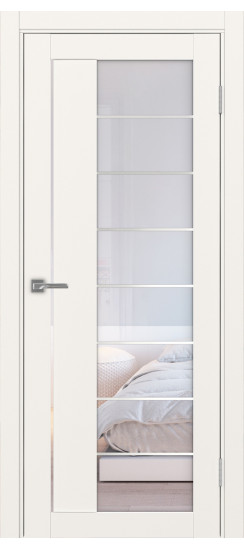 Межкомнатная дверь Турин_524АСС.22 молдинг алюм.хром.60  Бежевый