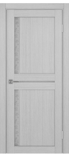 Межкомнатная дверь Турин_523АПС.221 молдинг алюм.хром.60  Дуб серый FL