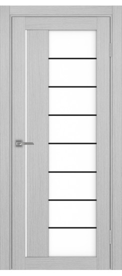 Межкомнатная дверь Турин_524АСС.22 молдинг алюм.чёрн.60  Дуб серый FL