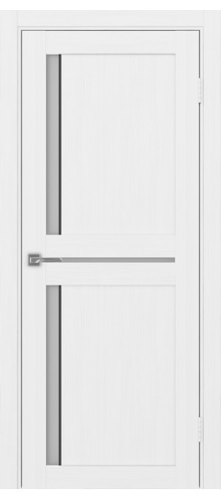 Межкомнатная дверь Турин_523АПС.221 молдинг алюм.чёрн.60  Белый лёд