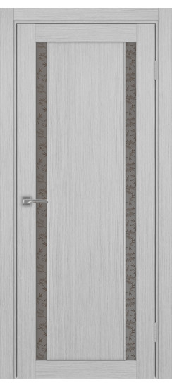 Межкомнатная дверь Турин_522АПС.212 молдинг алюм.хром.60  Дуб серый FL