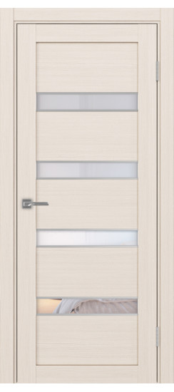 Межкомнатная дверь Турин_505AПC.12 молдинг алюм.хром.30  Ясень перламутровый