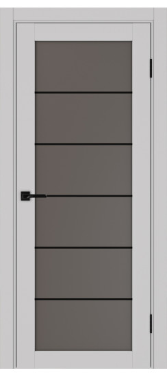 Межкомнатная дверь Турин_501АСС.2 молдинг алюм.чёрн.30  Пепельный