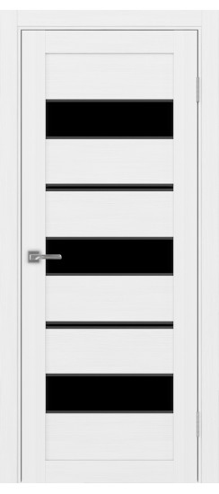 Межкомнатная дверь Турин_526АППmax.122 молдинг алюм.чёрн.40  Белый лёд