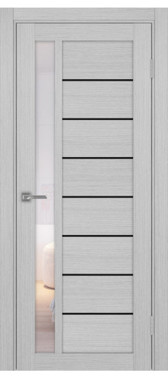 Межкомнатная дверь Турин_554АПП.21 молдинг алюм.чёрн.60  Дуб серый FL