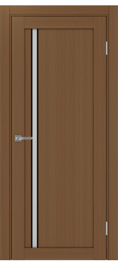 Межкомнатная дверь Турин_527АПС.121 молдинг алюм.чёрн.35  Орех NL