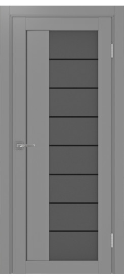 Межкомнатная дверь Турин_524АСС.22 молдинг алюм.чёрн.60  Серый