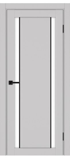 Межкомнатная дверь Турин_522AПП.212 молдинг алюм.чёрн.60  Пепельный
