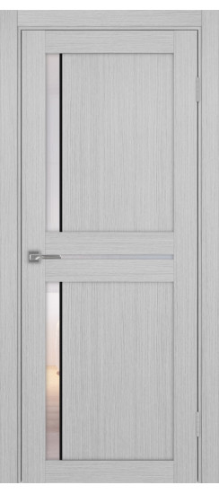 Межкомнатная дверь Турин_523АПС.221 молдинг алюм.чёрн.60  Дуб серый FL