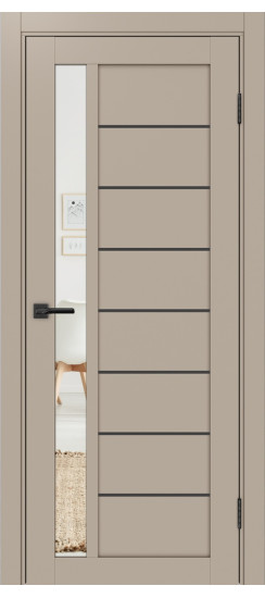 Межкомнатная дверь Турин_554АПП.21 молдинг алюм.чёрн.60  Мокко