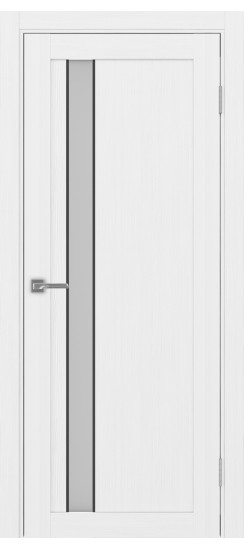 Межкомнатная дверь Турин_528AПС.121 молдинг алюм.чёрн.60  Белый лёд