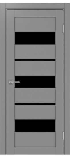 Межкомнатная дверь Турин_526АППmax.122 молдинг алюм.чёрн.40  Серый