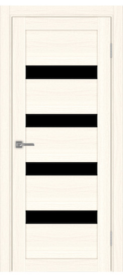 Межкомнатная дверь Турин_505AПC.12 молдинг алюм.чёрн.30  Ясень светлый