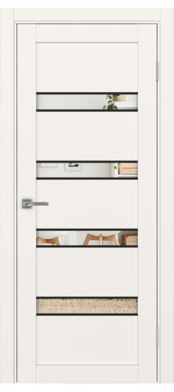 Межкомнатная дверь Турин_505AПC.12 молдинг алюм.чёрн.30  Бежевый