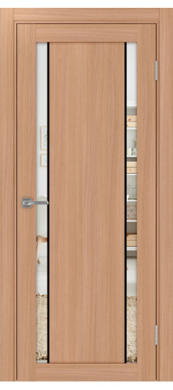 Межкомнатная дверь Турин_522AПП.212 молдинг алюм.чёрн.60  Ясень тёмный