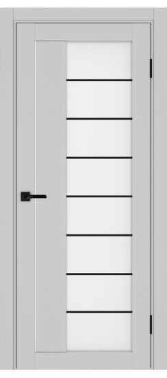 Межкомнатная дверь Турин_524АСС.22 молдинг алюм.чёрн.60  Пепельный
