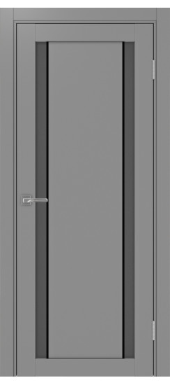 Межкомнатная дверь Турин_522АПС.212 молдинг алюм.чёрн.60  Серый