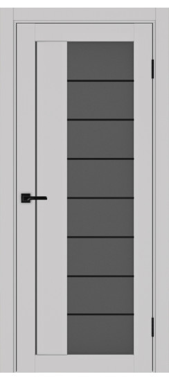 Межкомнатная дверь Турин_524АСС.22 молдинг алюм.чёрн.60  Пепельный