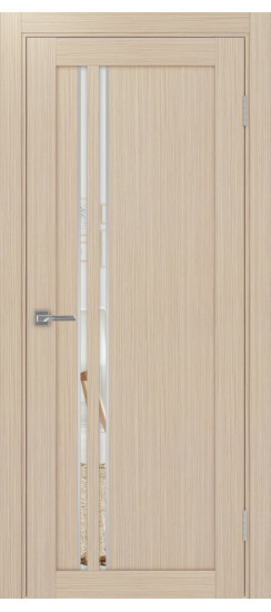Межкомнатная дверь Турин_525АПС.121 молдинг алюм.хром.60  Дуб беленый FL