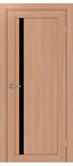 Межкомнатная дверь Турин_527АПС.121 молдинг алюм.чёрн.35  Ясень тёмный