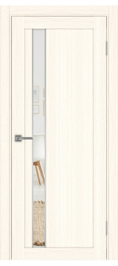 Межкомнатная дверь Турин_528AПП.121 молдинг алюм.хром.60  Ясень светлый